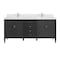 James Martin Vanities 72'' Vanity, Carbon Oak w/ Single Hole 3 CM White Zeus Quartz Top & Backsplash 485-V72-CBO-1WZ - alternate 1